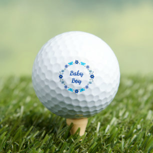 Balles De Golf Bébé bleu Papillons et fleurs personnalisés