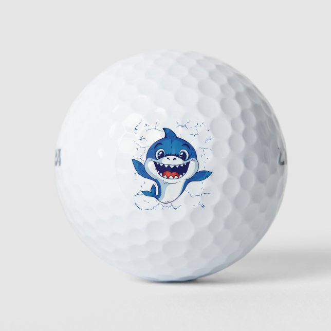 Balles De Golf Bébé Blue Shark Golf Balls (Devant)