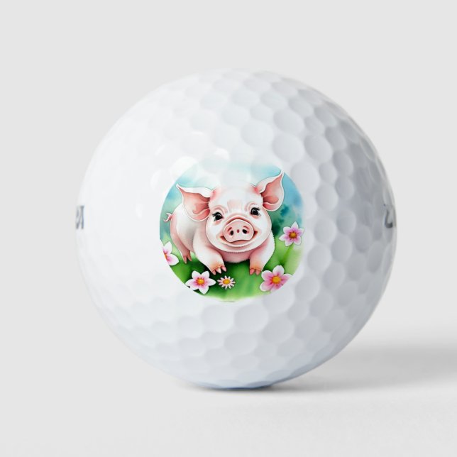 Balles De Golf Bébé mignon porc (Devant)