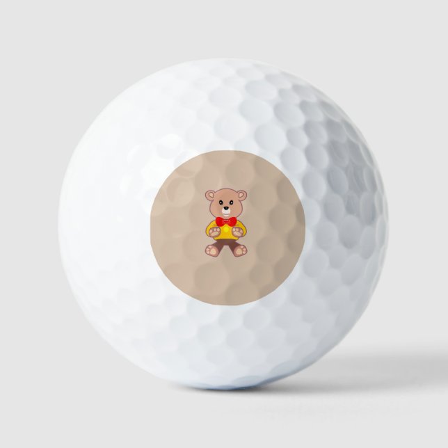 Balles De Golf Beige mignon Bowtie Teddy Bear (Recto)