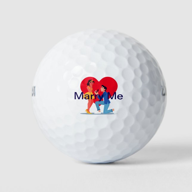 Balles De Golf Belle proposition Mariage Golf Balls (Devant)