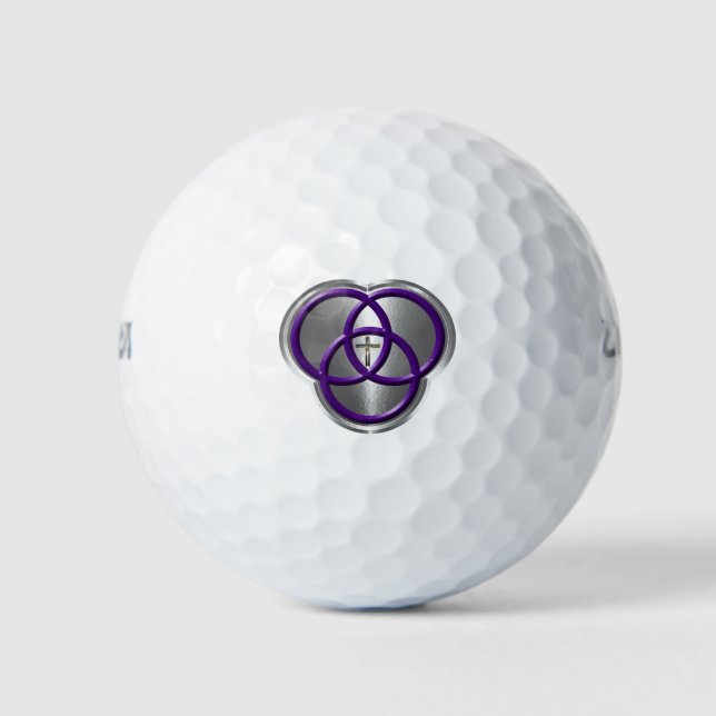 Balles De Golf Belles bagues de la Trinité chrétienne avec croix (Devant)