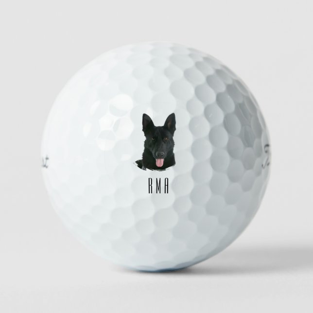 Balles De Golf Berger Allemand noir (Recto)