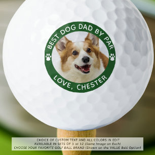 Balles De Golf BEST CHIEN DAD BY PAR PAR Empreinte de patte Photo