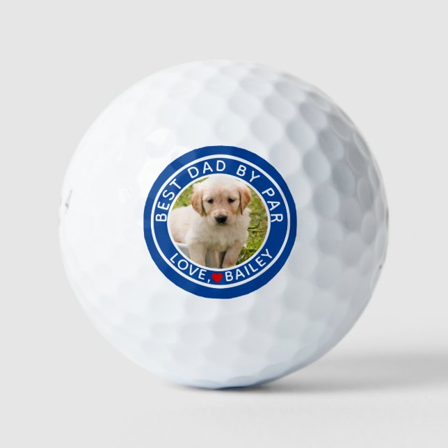 Balles De Golf Best Chien Papa Photo Par Nom Golf Balls (Devant)