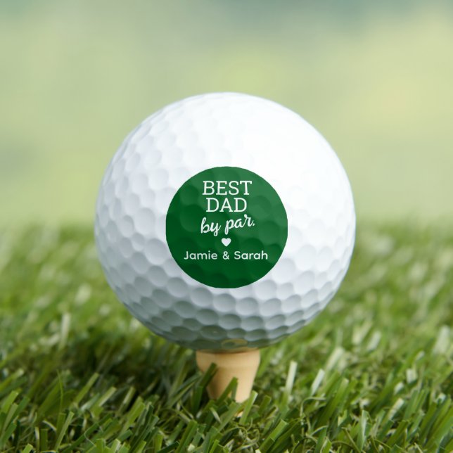 Balles De Golf Best Dad by Par Custom Green White (T-shirt Insitu)