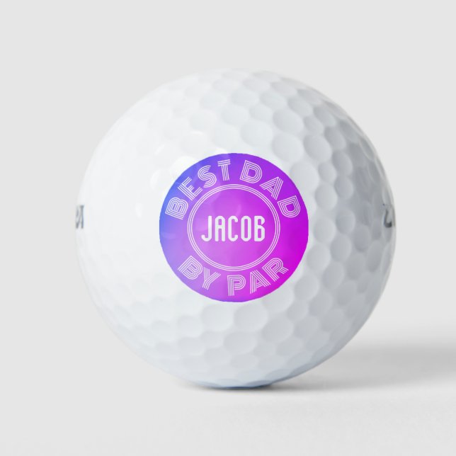 Balles De Golf BEST DAD OF PAR Gradient Design simple (Devant)