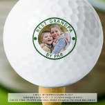 Balles De Golf BEST GRANDPA moderne PAR PAR Photo Balls DE Golf<br><div class="desc">Créez des boules de golf photo uniques avec le texte éditable et amusant du golf disant BEST GRANDPA BY PAR (ou votre titre) dans votre choix de texte, de points et de entourage de couleurs dans EDIT (montré en vert) pour un grand-père amateur de golf spécial. Fait un cadeau amusant...</div>