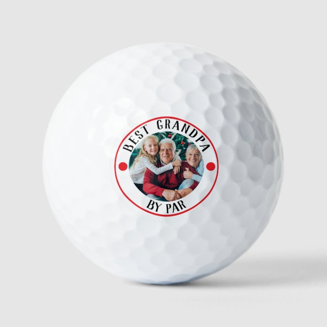 Balles De Golf BEST GRANDPA PAR PAR MONogramme photo (Recto)