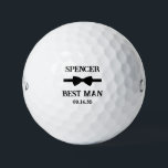 Balles De Golf Best Man Black Bow Tie<br><div class="desc">These golf balls are a great favor for the best man in your wedding. They feature a black bow tie with the best man's name above it in a modern CAP font and the words Best Man along with the wedding date below. They'd be great for a bachelor party or...</div>