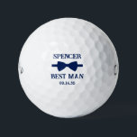 Balles De Golf Best Man Blue Bow Tie<br><div class="desc">These golf balls are a great favor for the best man in your wedding. They feature a blue bow tie with the best man's name above it in a modern CAP font and the words Best Man along with the wedding date below. They'd be great for a bachelor party or...</div>