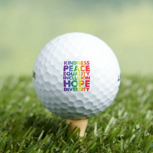 Balles De Golf Bienveillance Paix Égalité Amour Inclusion Espoir