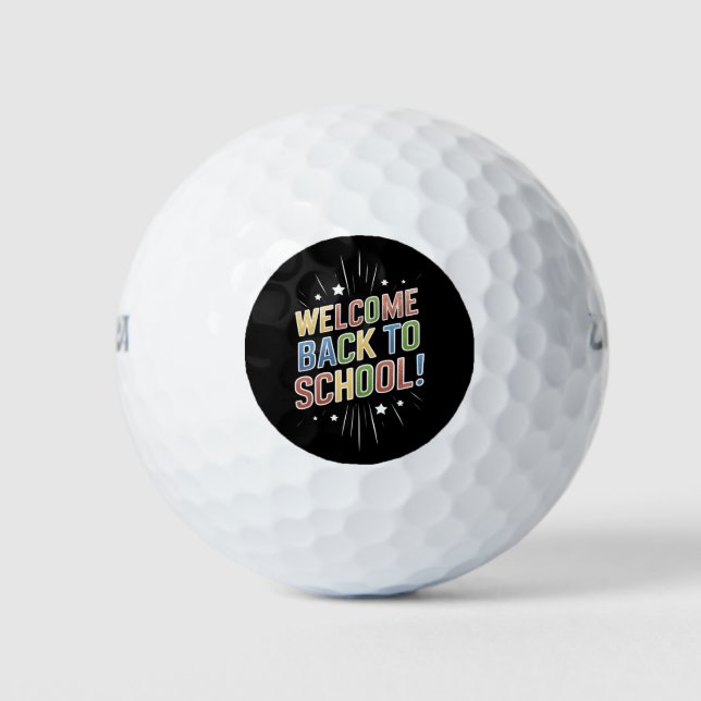 Balles De Golf Bienvenue à l'école Professeur Premier Jour d'écol (Devant)