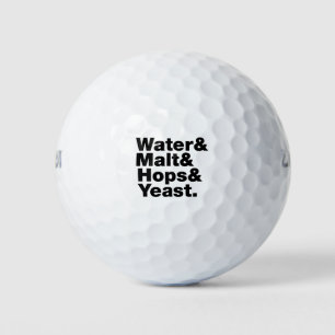 Balles De Golf Bière = Eau & Malt & Hops & Yeast.