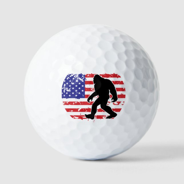 Balles De Golf Bigfoot et le drapeau américain (Recto)