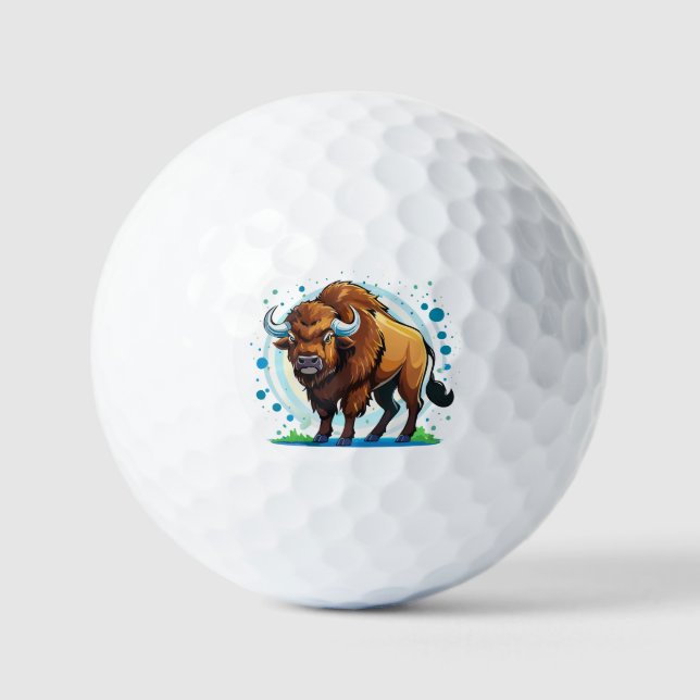 Balles De Golf bison à grandes cornes (Recto)