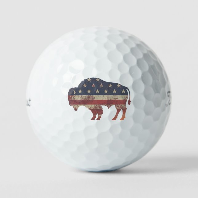 Balles de Golf Bison Patriotique (Recto)