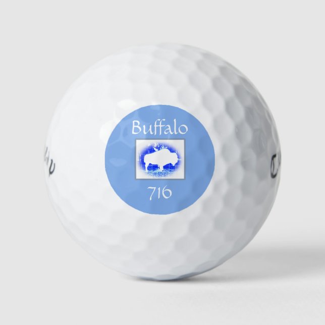 Balles De Golf Bison Solar Blue Golf Balls (Devant)