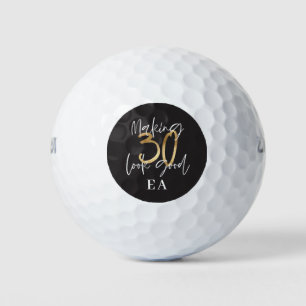 Balles De Golf Black et or fun 30e anniversaire