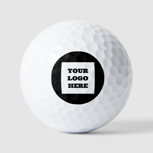 Balles De Golf Black WhiteTypography Bold Logo Modern Company (Recto)