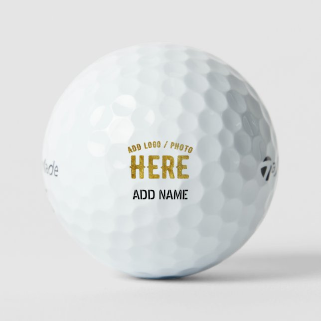 BALLES DE GOLF BLANC PERSONNALISABLE MODERNE ET ÉLÉGANT, MARQUE V (Recto)