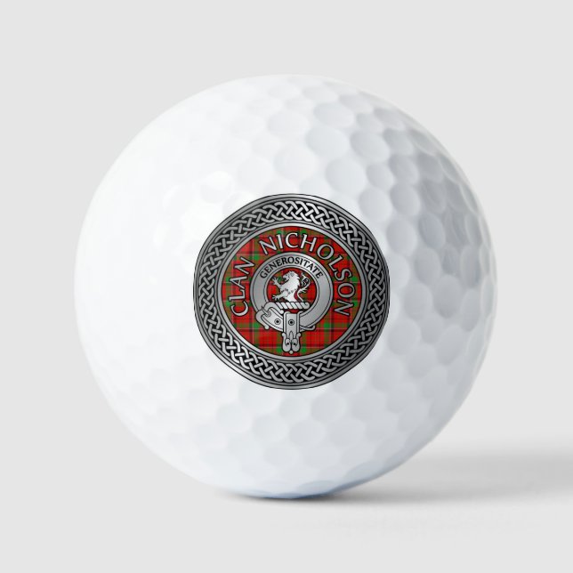 Balles De Golf Blason et nœud tartan du clan Nicholson (Recto)