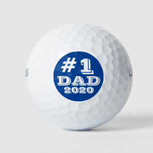 Balles De Golf Bleu #1 Papa 2020 Numéro Un Papa Personnalisé