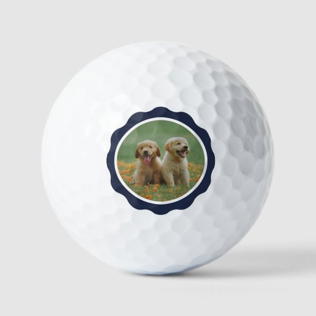 Balles De Golf Bleu Badge de la Marine Cute Chien Chien Chien Pho (Recto)
