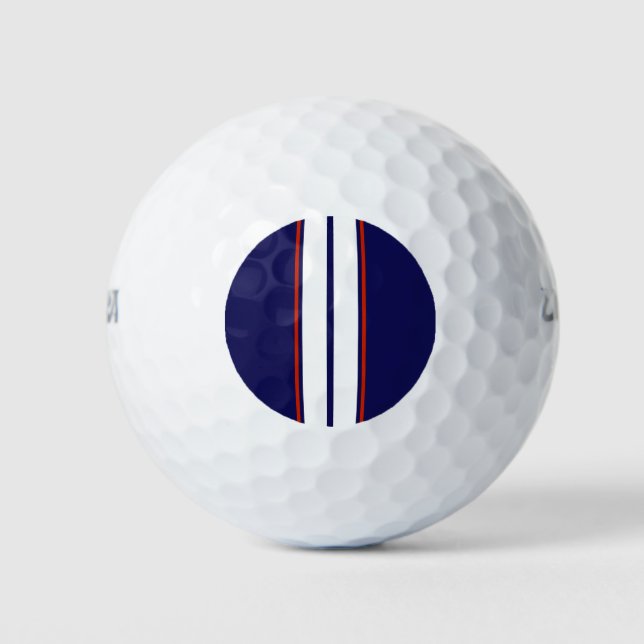 Balles De Golf Bleu, blanc et rouge Classy (Devant)