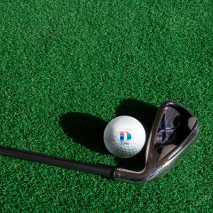 Balles De Golf Bleu corail mignon initiale D monogrammée