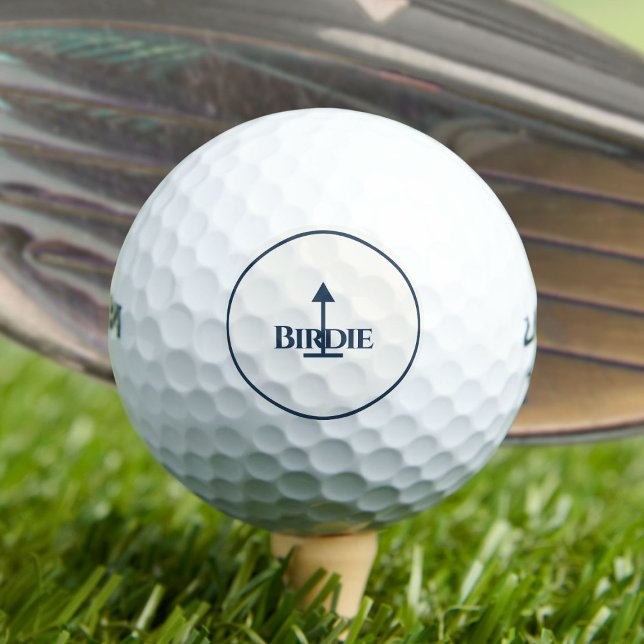 Balles De Golf Bleu de mer profonde de Birdie sur presque blanc (Créateur téléchargé)
