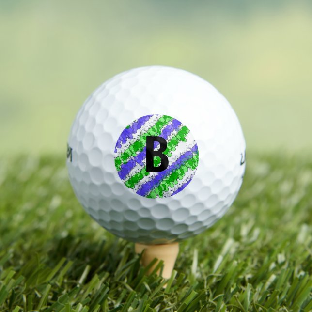 Balles De Golf Bleu et vert tache détendu (T-shirt Insitu)