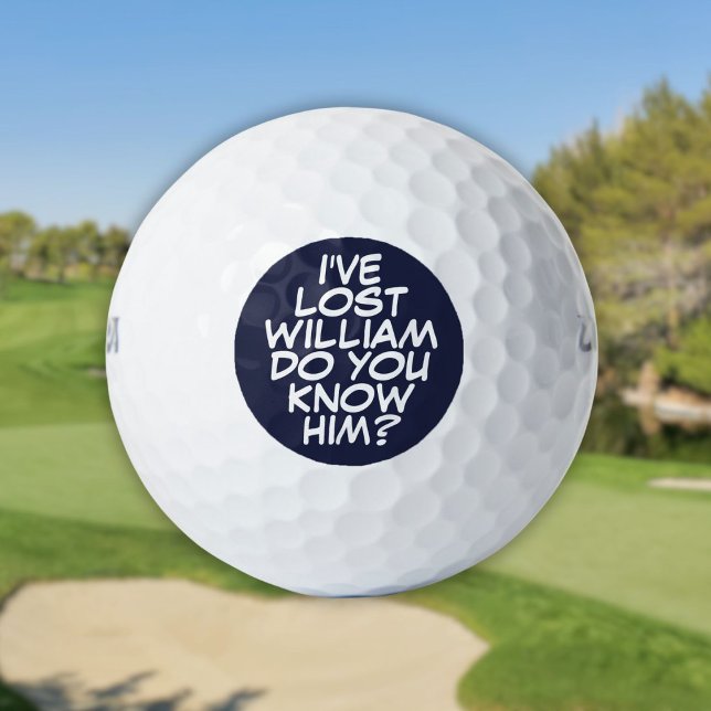 Balles De Golf Bleu marine Personnalisé Funny Comic Livre perdu (Navy Blue Personalized Funny Comic Book Lost Golf Balls)