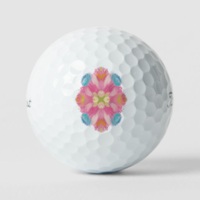 Balles De Golf Bleu Rose Abstrait (Recto)