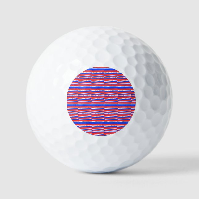 Balles De Golf Bleu rouge Cercles Bleu (Recto)