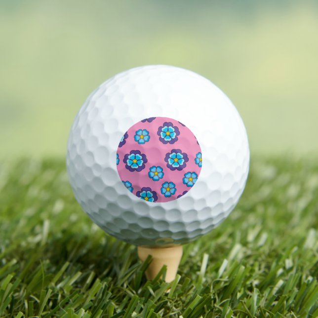 Balles De Golf Bleu Violet rose motif floral (T-shirt Insitu)