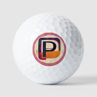 Balles De Golf Blocky Monospaced Letter P – Flat Vector Lettermar