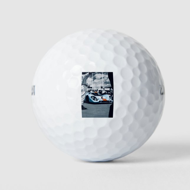 Balles De Golf Blue and orange race car (Devant)