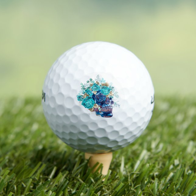 Balles de golf Blue Bloom Requiem – Motif floral d (T-shirt Insitu)