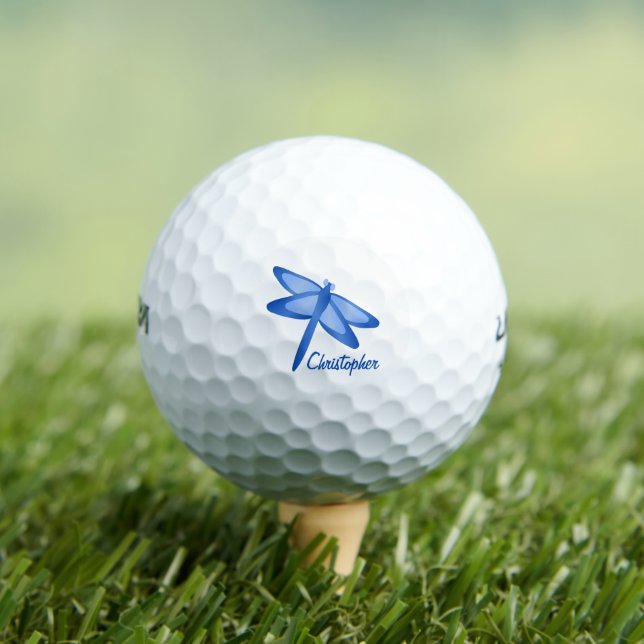 Balles De Golf Blue Dragonfly Design (T-shirt Insitu)