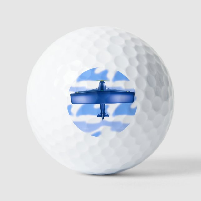 Balles De Golf Blue Plane Aviation Sky Blue Cloud Golf Balls (Recto)