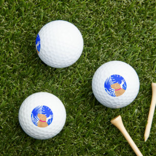Balles De Golf Blue Tropical Island Yellow Dog Golf Balls