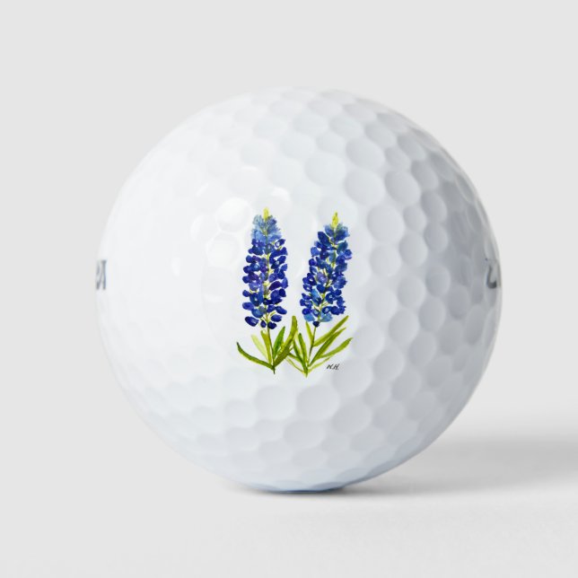 Balles De Golf Bluebonnets Texas State Flowers Lupine Watercolor (Devant)