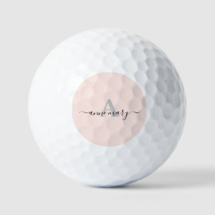 Balles De Golf Blush rose Personnalisé Nom Monogramme Cadeau Favo