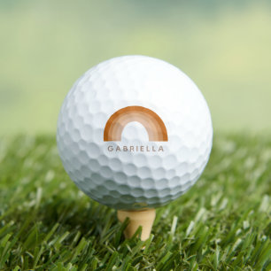 Balles De Golf Boho Abstrait les années 70 Rainbow Terracotta Per