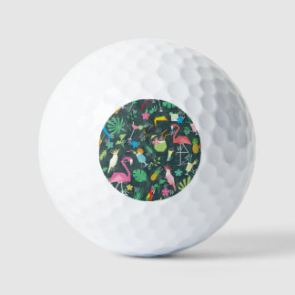 Balles De Golf Boissons D'Oiseaux Tropicaux : Vibrant Sans Fil.