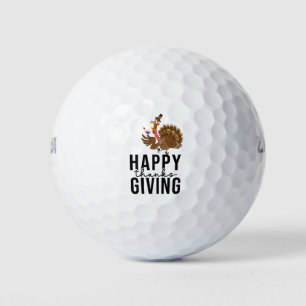 Balles De Golf Bon thanksgiving avec de la dinde drôle