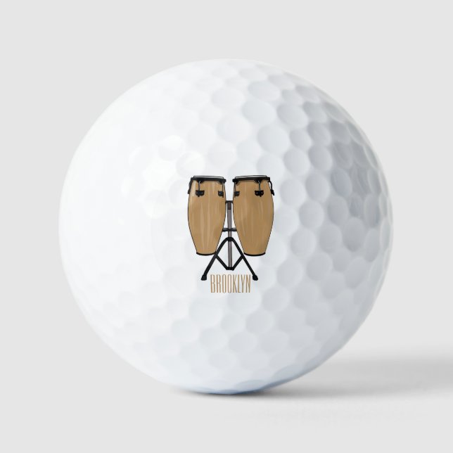 Balles De Golf Bongo, dessin animé de batterie (Recto)