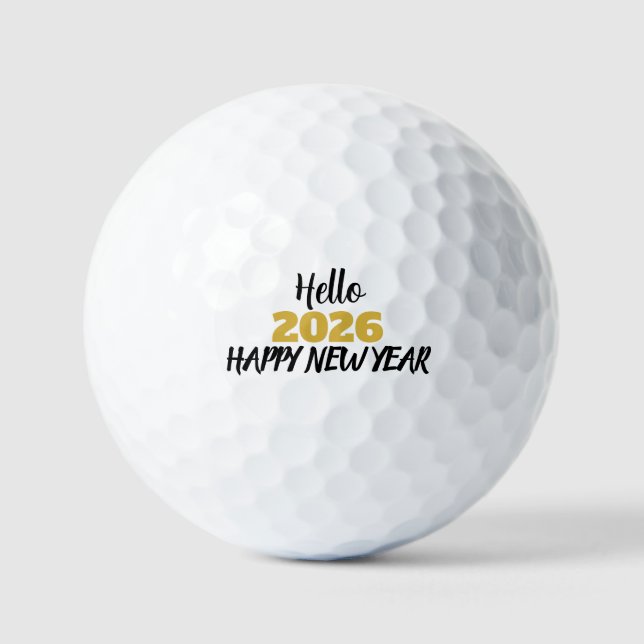 Balles De Golf Bonjour 2026 Bonne Année (Recto)