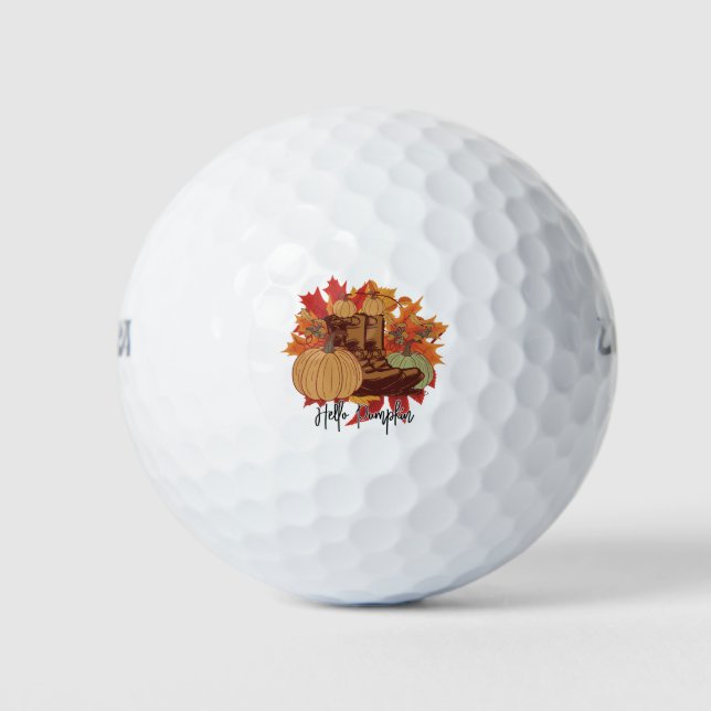 Balles De Golf Bonjour Citrouille Sublimation (Devant)